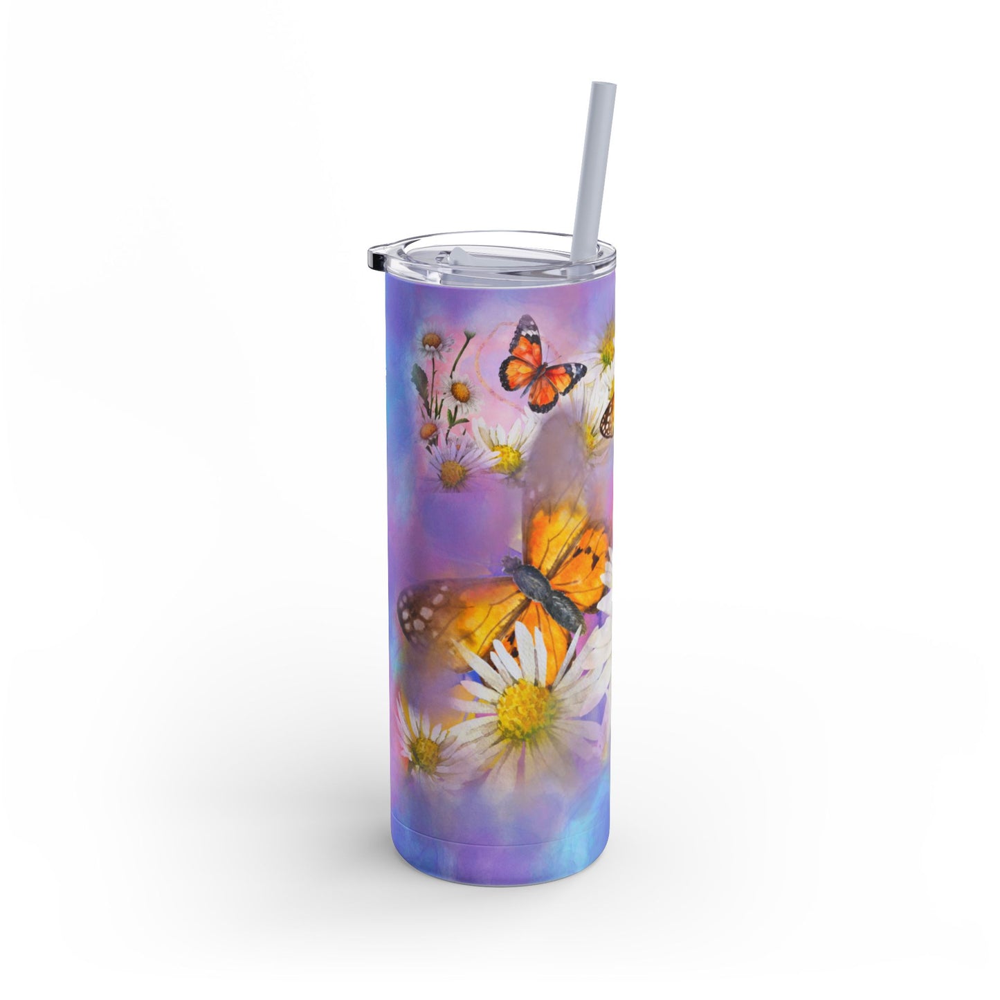 Butterfly Kisses Skinny Matte Tumbler, 20oz