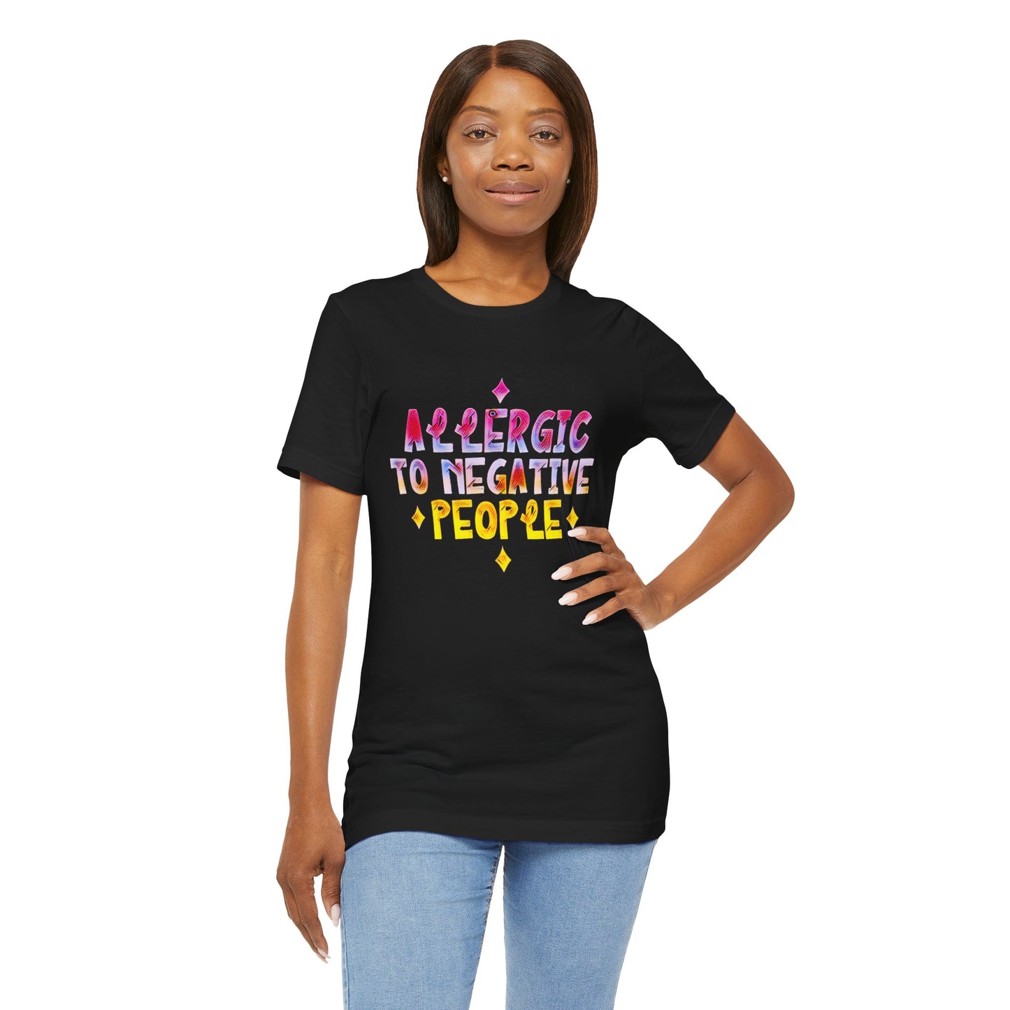 Allergic to Negative People Unisex Jersey Short Sleeve Tee