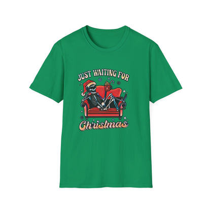 Just waiting for Christmas Skeleton Unisex Softstyle T-Shirt