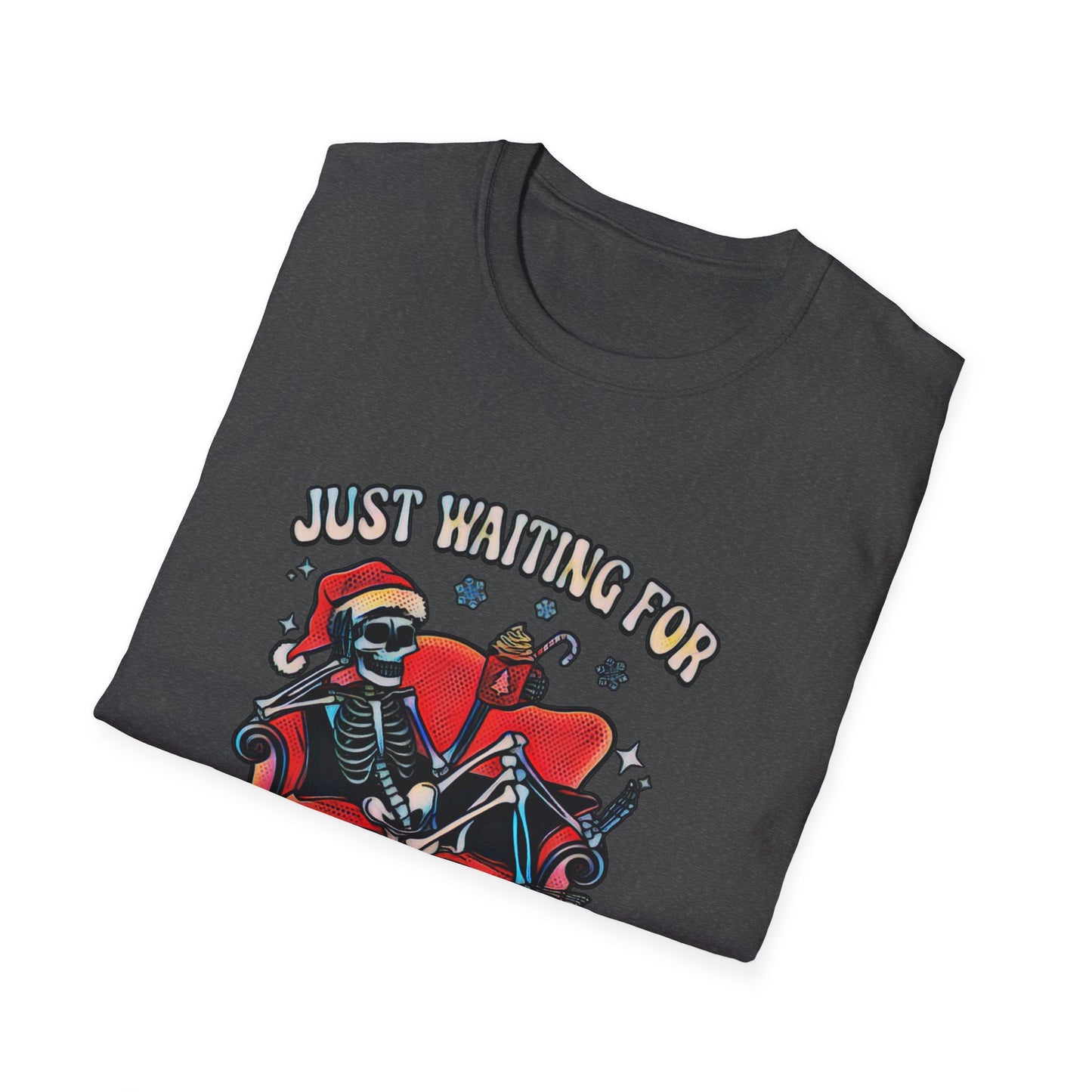 Just waiting for Christmas Skeleton Unisex Softstyle T-Shirt