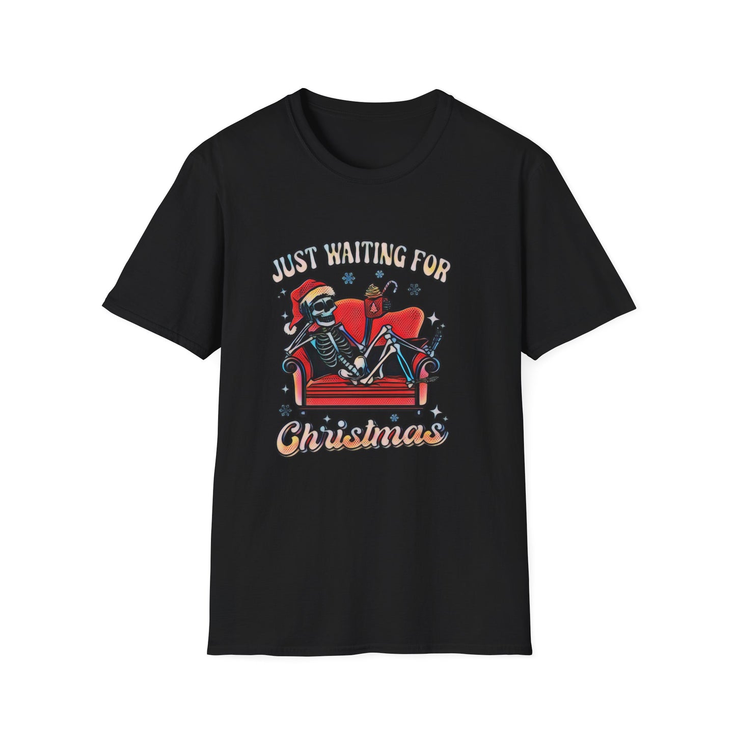 Just waiting for Christmas Skeleton Unisex Softstyle T-Shirt