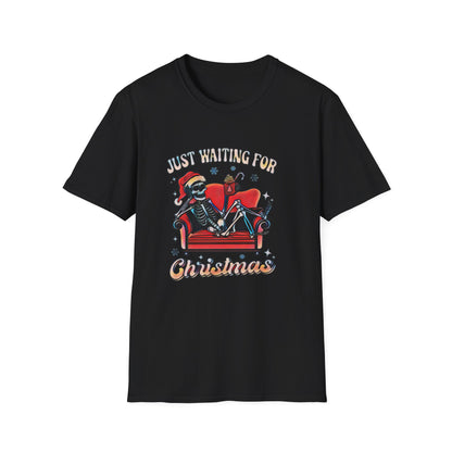 Just waiting for Christmas Skeleton Unisex Softstyle T-Shirt