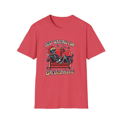 Just waiting for Christmas Skeleton Unisex Softstyle T-Shirt