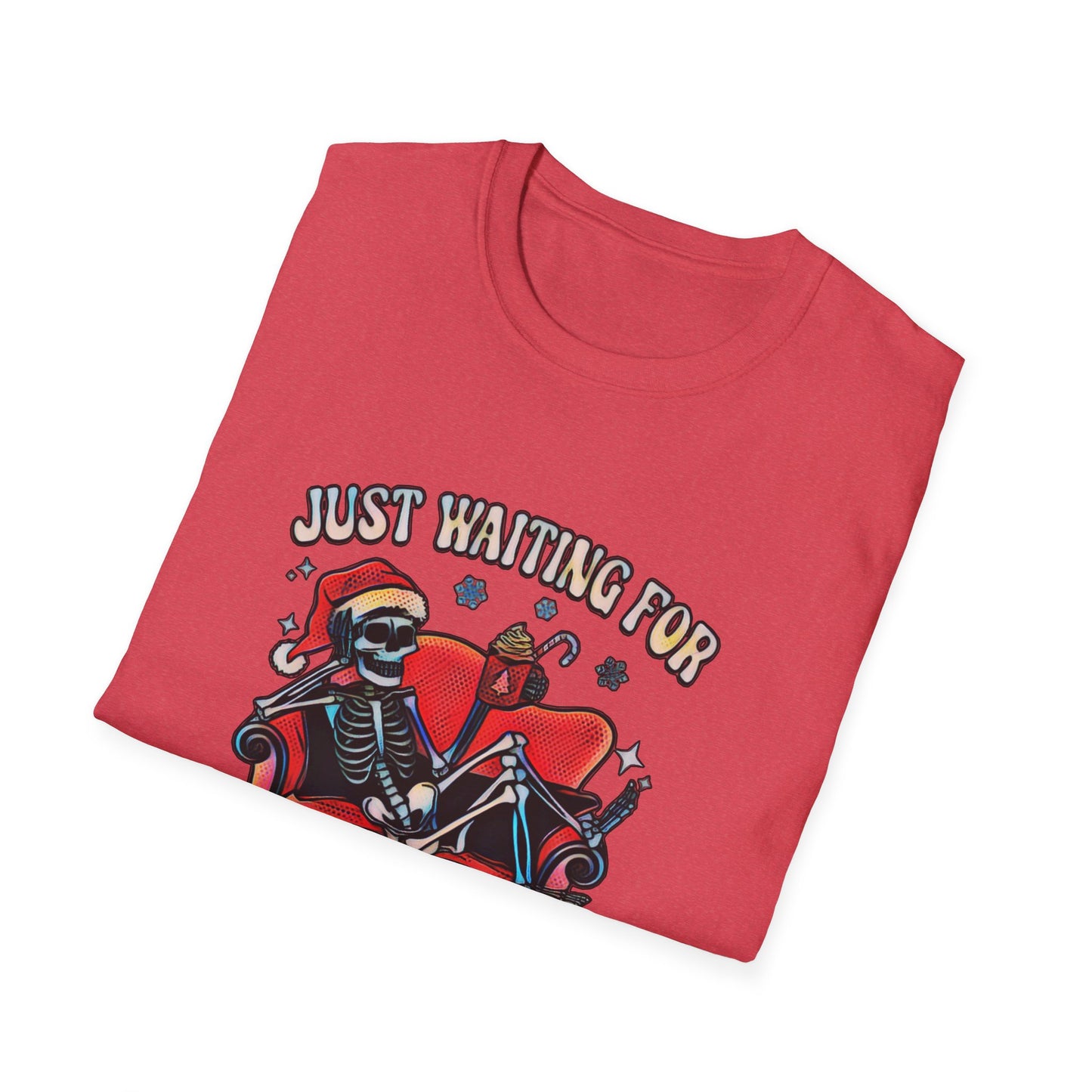 Just waiting for Christmas Skeleton Unisex Softstyle T-Shirt