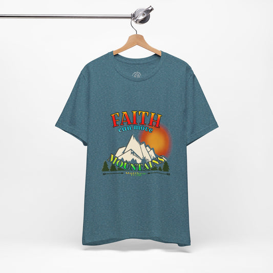 Faith Can Move Mountains Unisex Jersey Short Sleeve Tee