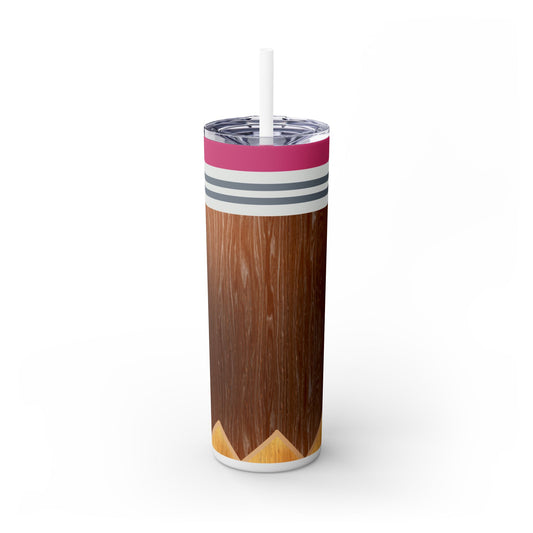 School Pencil  Skinny Tumbler with Straw, 20oz - Perfect for Nature Lovers