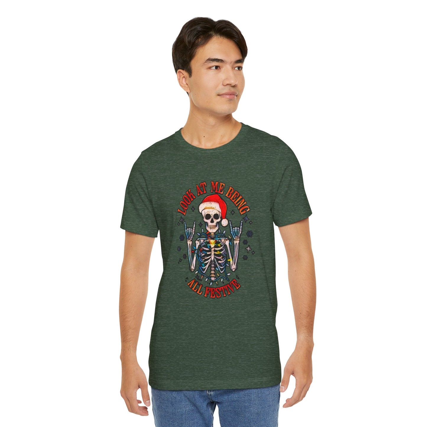 Festive Skeleton Unisex Jersey Short Sleeve Tee