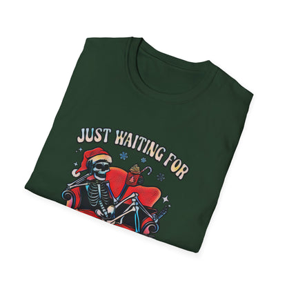 Just waiting for Christmas Skeleton Unisex Softstyle T-Shirt