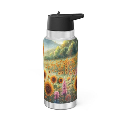 Sunflower Fields Gator Tumbler - 32oz Floral Hydration Bottle