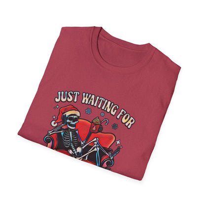 Just waiting for Christmas Skeleton Unisex Softstyle T-Shirt