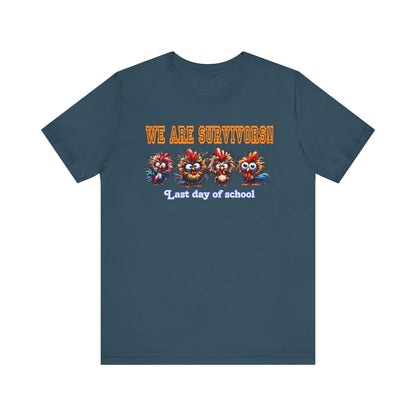 Last Day of School Survivors T-Shirt - Fun Unisex Jersey Tee for Kids & Teens