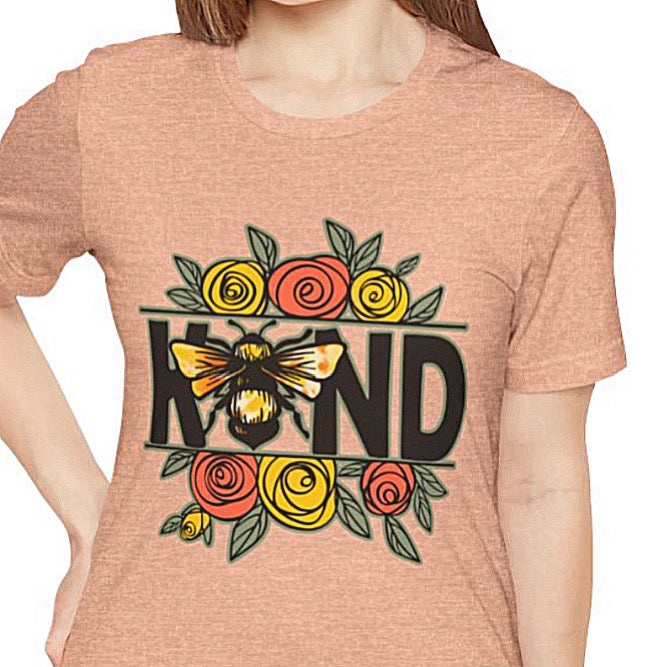 Bee Kind Floral Unisex Jersey Short Sleeve Tee