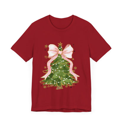 Christmas Tree Pink Unisex Jersey Short Sleeve Tee