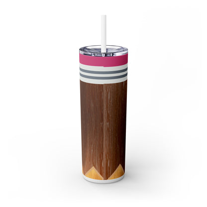 School Pencil  Skinny Tumbler with Straw, 20oz - Perfect for Nature Lovers
