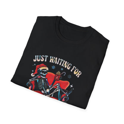 Just waiting for Christmas Skeleton Unisex Softstyle T-Shirt