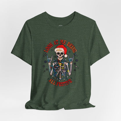 Festive Skeleton Unisex Jersey Short Sleeve Tee