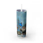 Woodland Blues Gnome Frog  Skinny Tumbler with Straw, 20oz